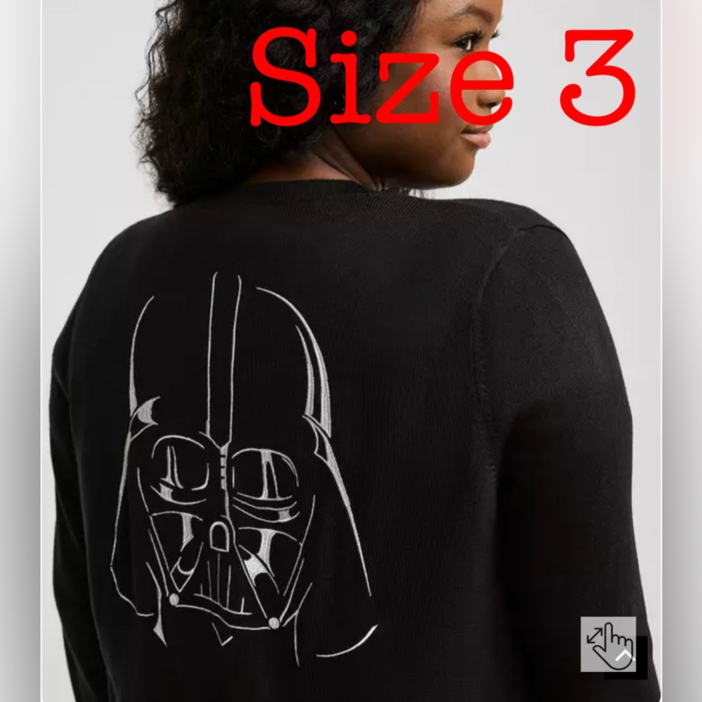 Size 3 Torrid Lucas Star Wars Darth Vader V-Neck Button Down Sweater